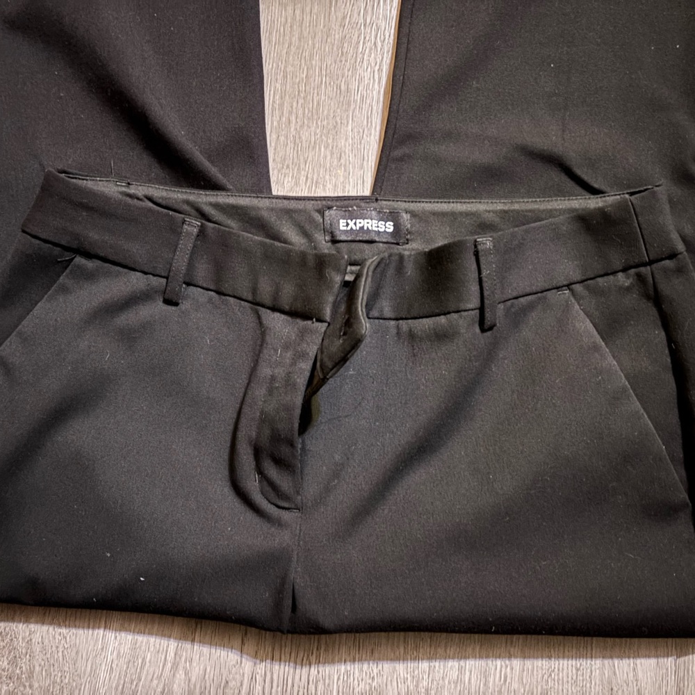 Express Columnist Barely Boot Black Pants, Size 1… - image 3